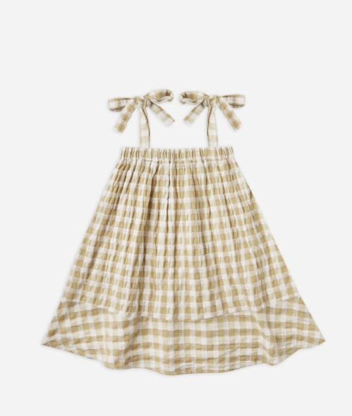 Shoulder Tie Dress | Butter Gingham