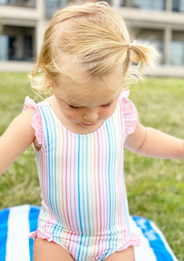 Carolina Swim Suit | Rainbow Stripe