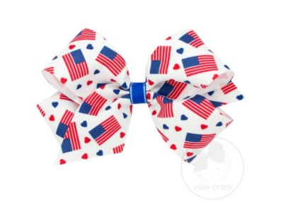 Medium Flags Grosgrain Bow