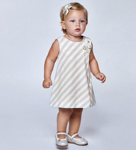 Beige Striped Dress | 1964