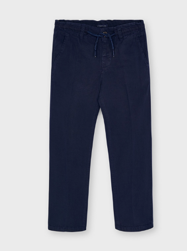 Navy Linen Twill Pants | 3564