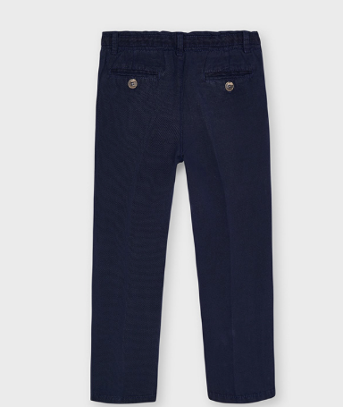 Navy Linen Twill Pants | 3564