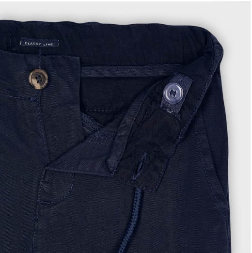 Navy Linen Twill Pants | 3564