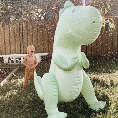 Inflatable Giant Surfing Dino Sprinkler