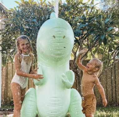 Inflatable Giant Surfing Dino Sprinkler