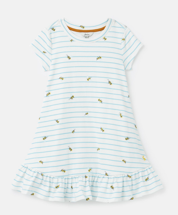 Jersey Peplum Dress | Blue Stripes Bees