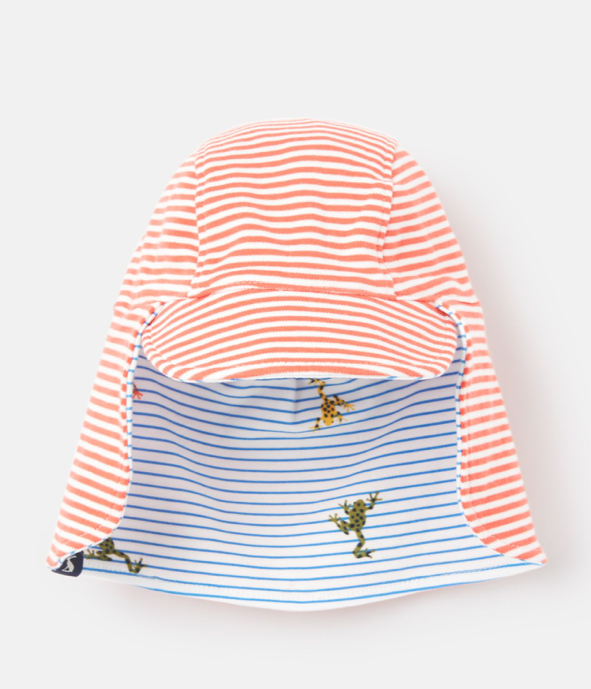 Reversible Hat with Neck Cover | Blue Frog
