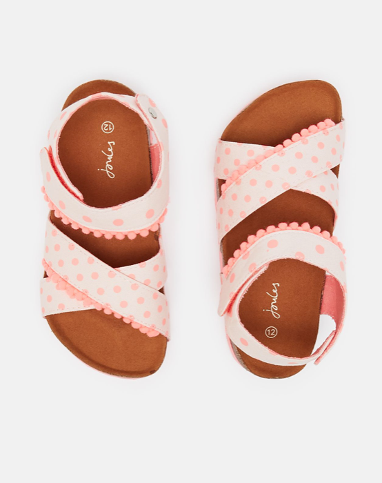 Cross Strap Sandal | Pink Polka Dot