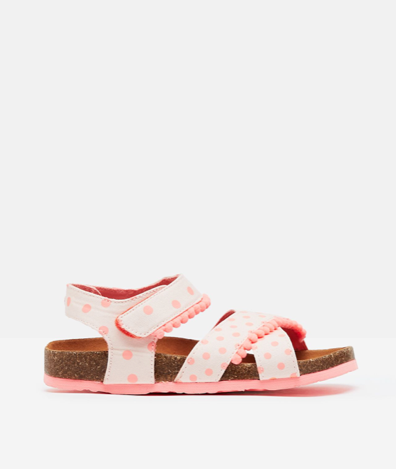 Cross Strap Sandal | Pink Polka Dot