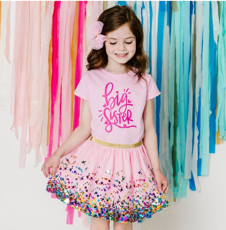 Big Sister Pink Doodle Shirt