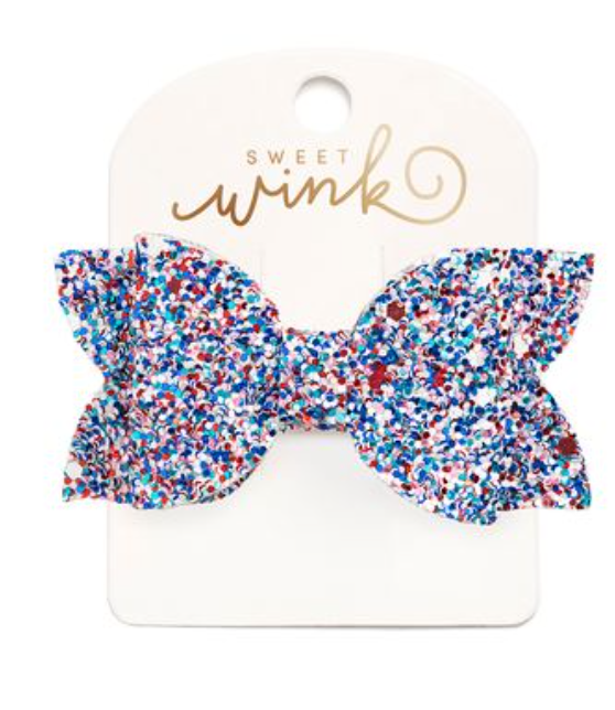 Patriotic Confetti Bow Clip