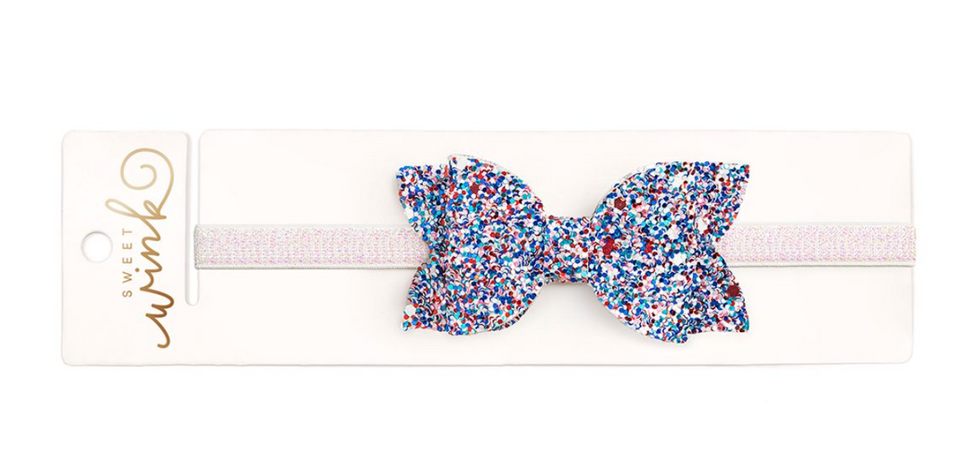 Patriotic Confetti Bow Soft Headband