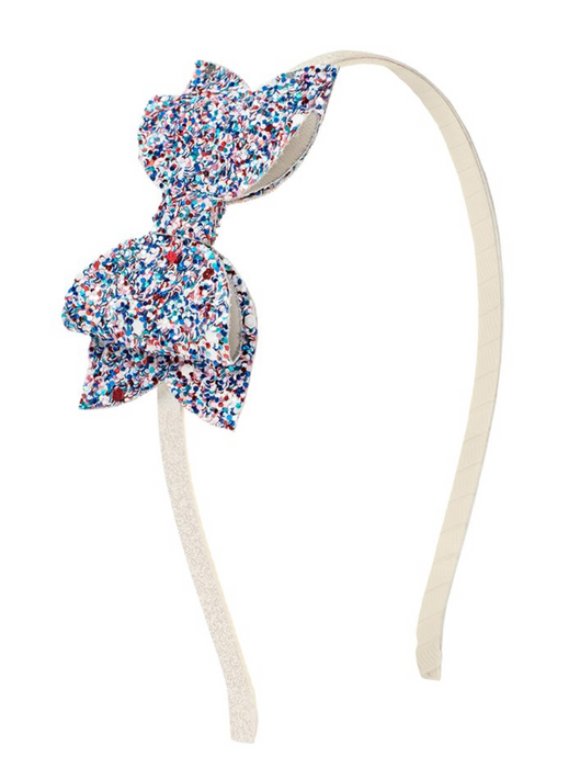 Patriotic Confetti Bow Hard Headband