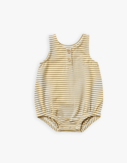 Sleeveless Bubble Onesie | Gold Stripe