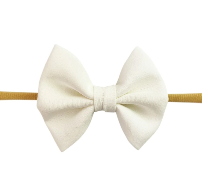 Fanny Bow Infant Headband | White