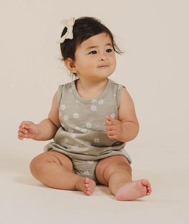 Daisy Confetti Bubble Onesie | Sage
