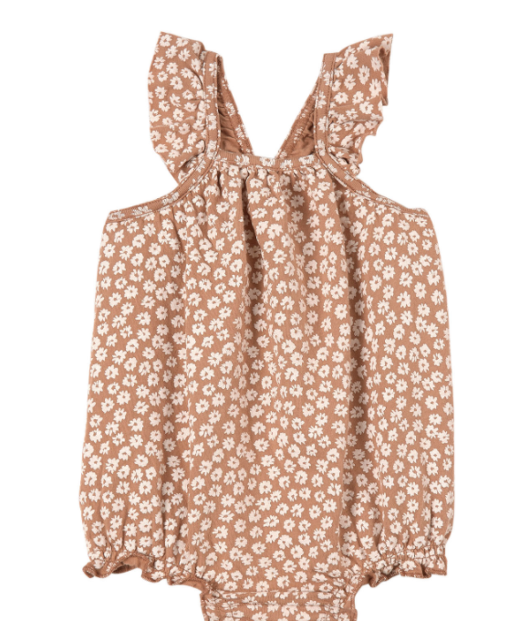 Ditsy Clementine Onesie | Terracotta