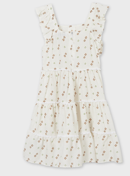 Sleeveless Ruffle Sleeve Printed Dress | 6941