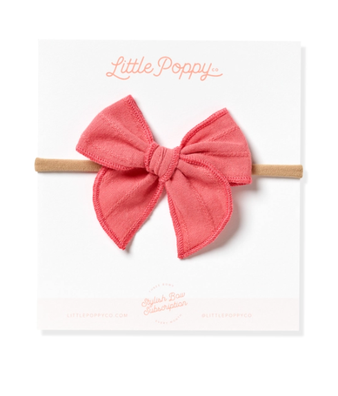 Mini Headband with Embroidered Stripe Bow