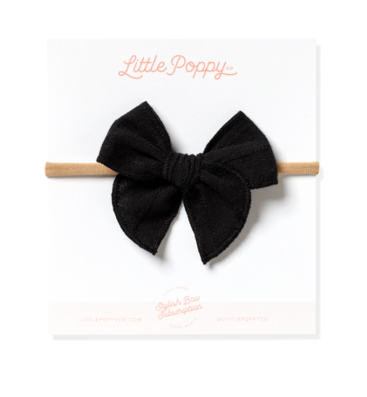 Mini Headband with Embroidered Stripe Bow