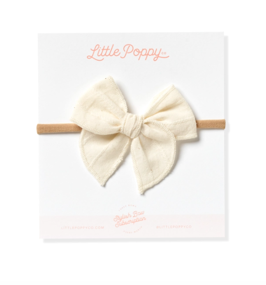 Mini Headband with Embroidered Stripe Bow