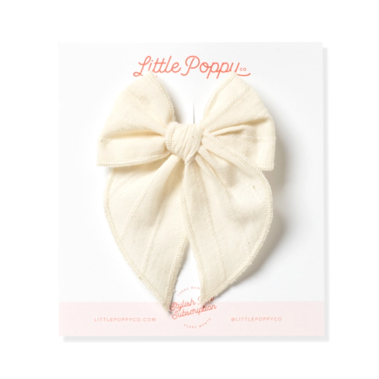 Original Clip with Embroidered Stripe Bow