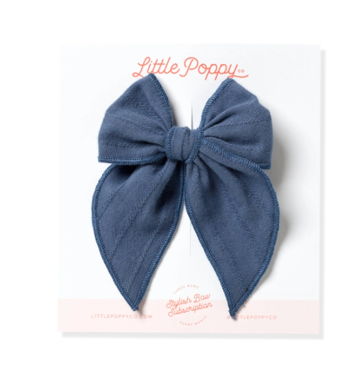 Original Clip with Embroidered Stripe Bow