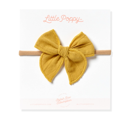 Mini Headband with Embroidered Stripe Bow