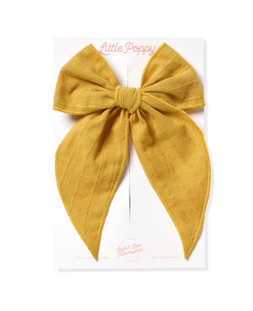 Oversized Clip with Embroidered Stripe Bow