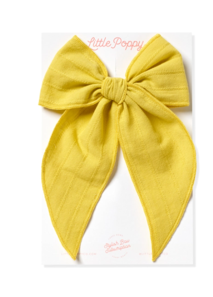 Oversized Clip with Embroidered Stripe Bow