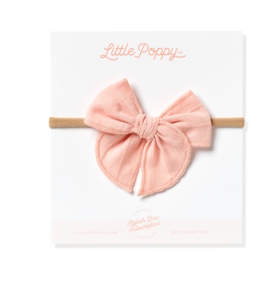 Mini Headband with Embroidered Stripe Bow