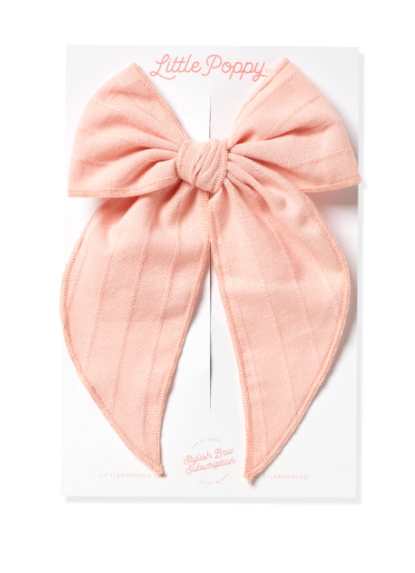 Oversized Clip with Embroidered Stripe Bow