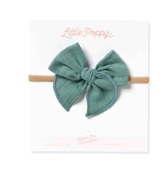 Mini Headband with Embroidered Stripe Bow