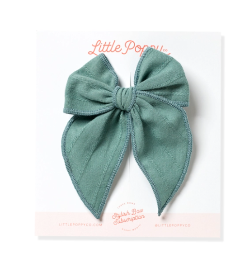Original Clip with Embroidered Stripe Bow