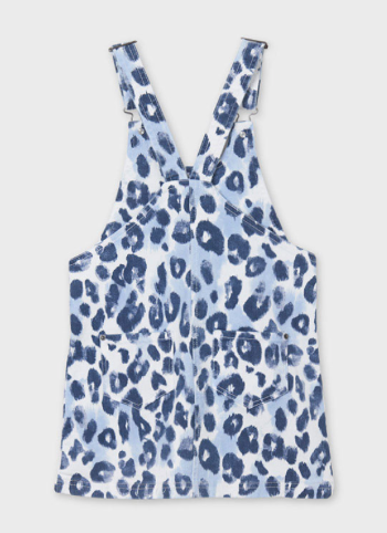 Blue and White Leopard Print Overall Dress | 6914