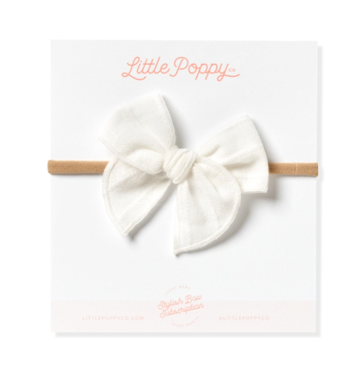 Mini Headband with Embroidered Stripe Bow