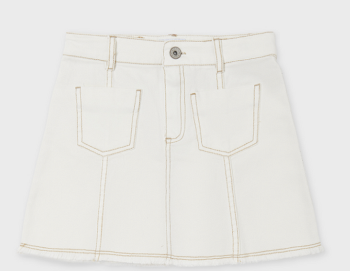 Ivory Denim Skirt | 6903