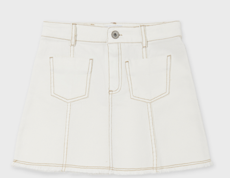 Ivory Denim Skirt | 6903