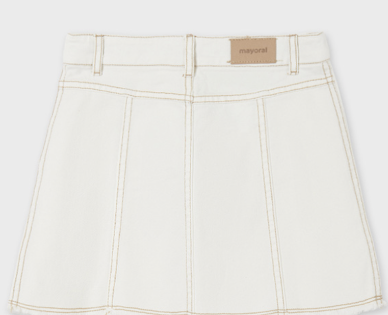 Ivory Denim Skirt | 6903