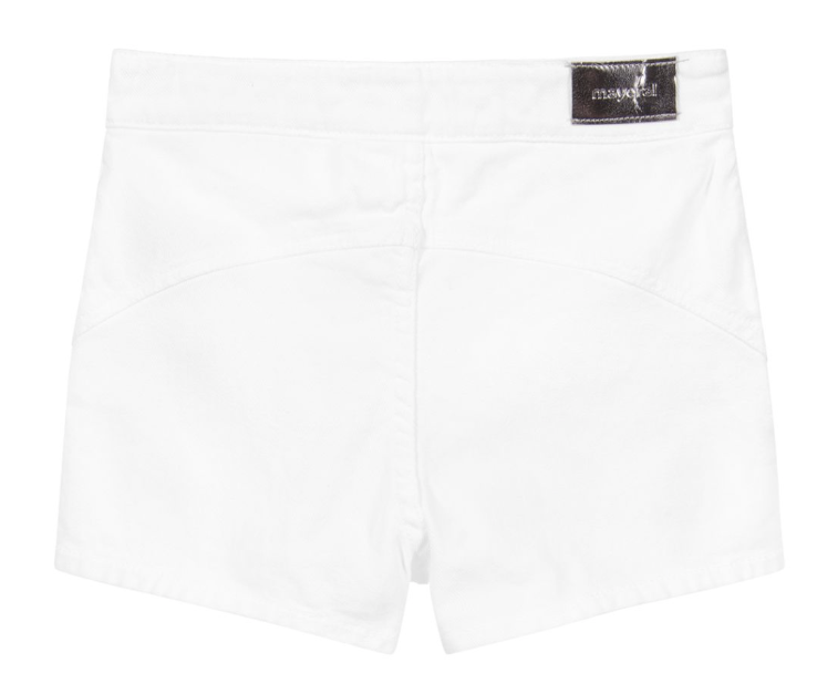White Denim Ruffle Shorts | 6270