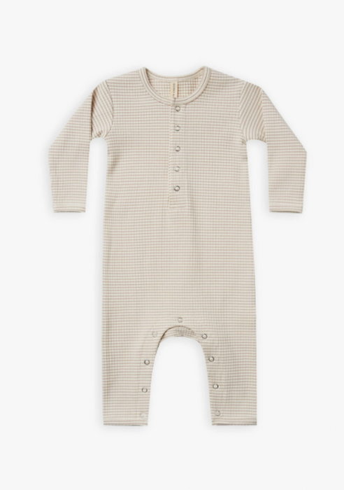 Ribbed Baby Jumpsuit | Ash Stripe
