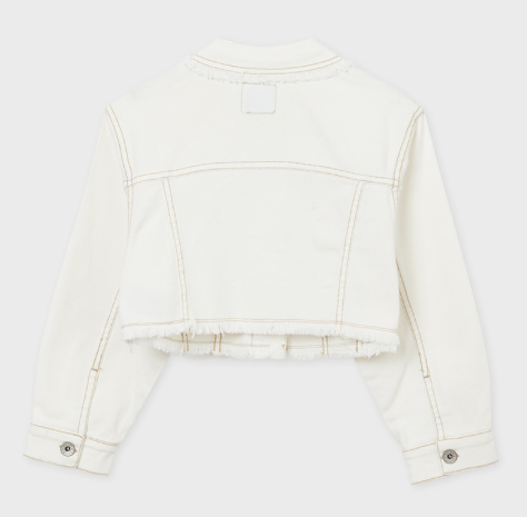 White Denim Cropped Jacket | 6469