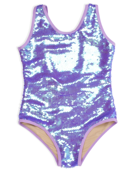 Purple Sequins Swimsuit