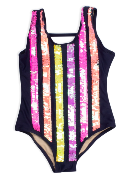 Swimsuit Striped Sequins