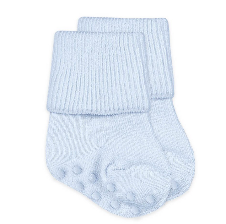 Organic Cotton Turn Cuff Socks | Light Blue | 02290