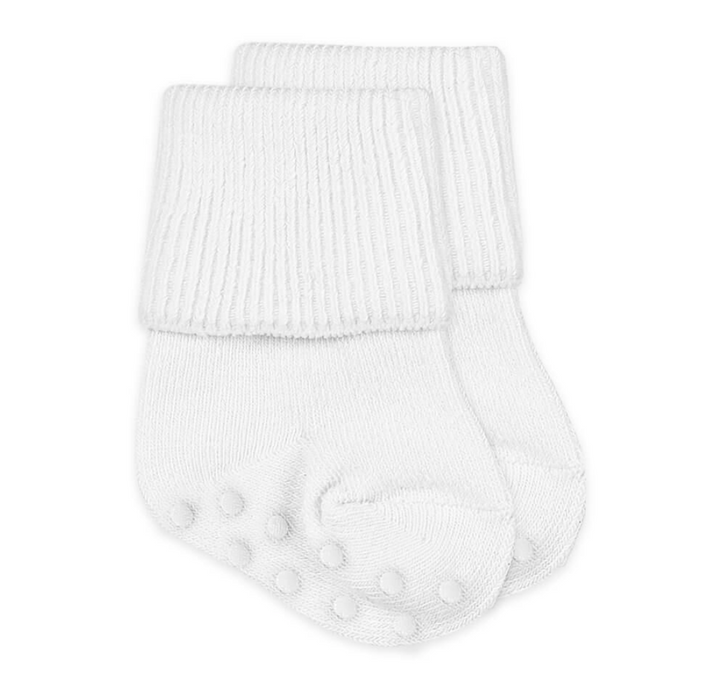 Organic Cotton Turn Cuff Socks | White | 02290