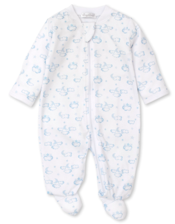 Twilight Twinkles Footie with Zipper | Light Blue