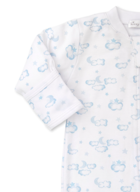 Twilight Twinkles Footie with Zipper | Light Blue