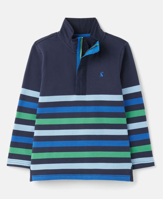 Captain Navy And Green Stripe Pullover