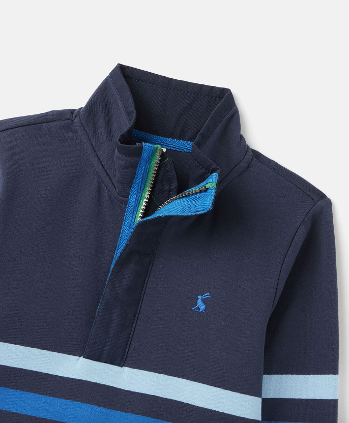 Captain Navy And Green Stripe Pullover